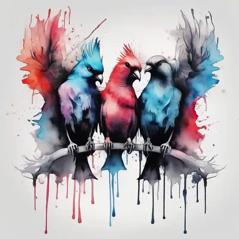 watercolor style Infinity Tattoo Ideas and Designs in 2025 & free generation about two birds sitting and stars and infinity theme couples tattoo half sleeve tattoos for men